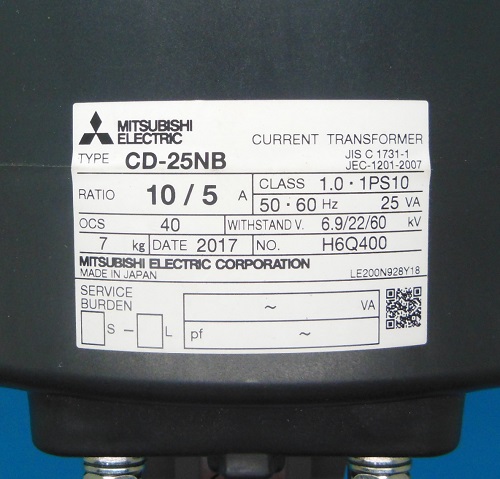 CD-25NB 100/5A 三菱電機高圧変流器新品未使用　未開封　2023年製