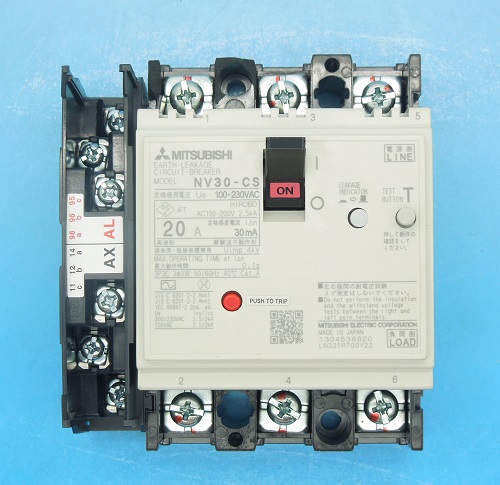NV30-CS 3P20A 30mA AL.AX-SLT;SLT 漏電遮断器 三菱電機 ランクA NV30-CS 3P20A 30mA AL.AX-SLT;SLT 漏電遮断器 三菱電機 ランクA