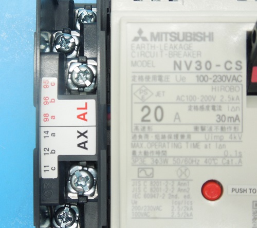 NV30-CS 3P20A 30mA AL.AX-SLT;SLT 漏電遮断器 三菱電機 ランクA NV30-CS 3P20A 30mA AL.AX-SLT;SLT 漏電遮断器 三菱電機 ランクA