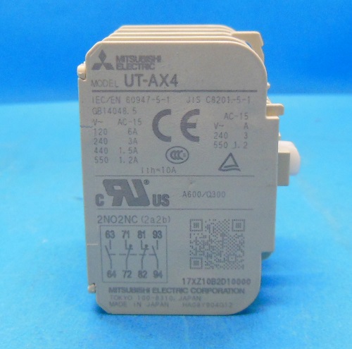 Ut Ax4 UT-AX4 2a2b 補助接点ユニット 三菱電機 ランクS中古品 / FA機器・制御機器の買取、販売はワイデンへ